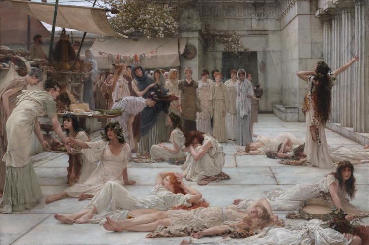 Alma-Tadema, Sir Lawrence The Women of Amphissa (mk23) oil painting image